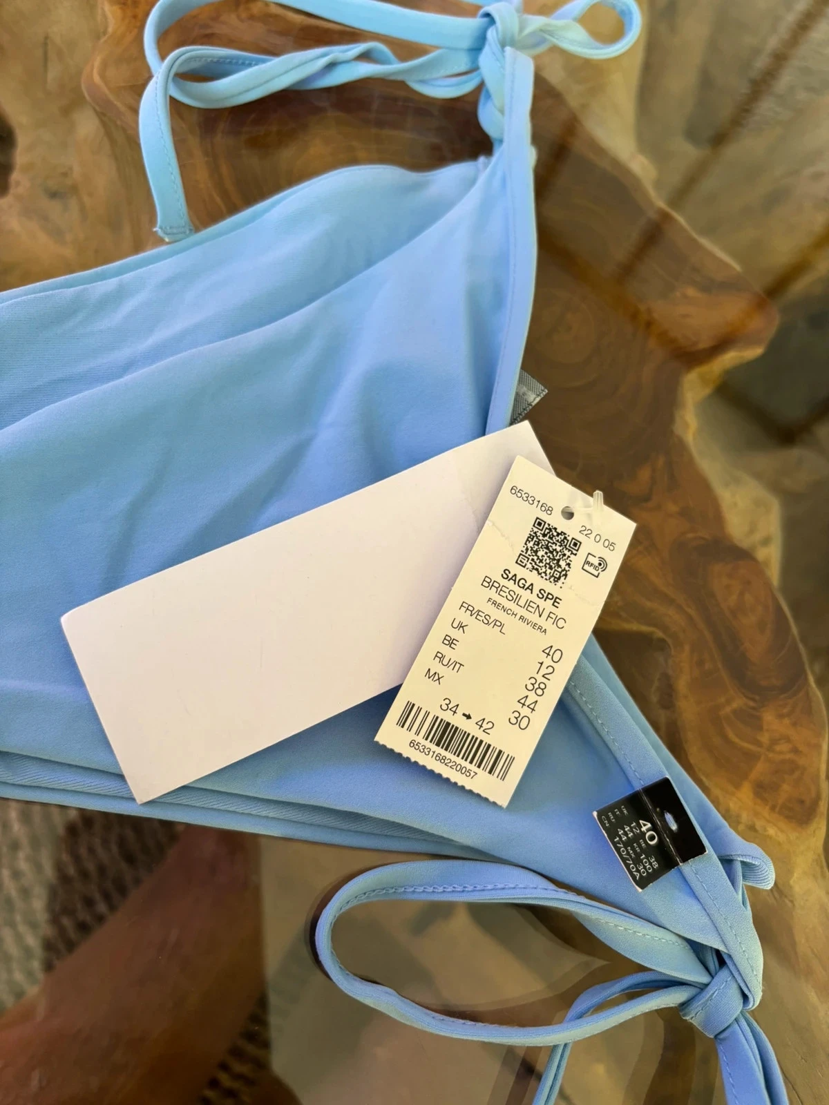 Light blue Brazilian Etam swimwear bottoms size 40 – photo 3